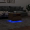 Miniatyrbillede 6 af 11: vidaXL sofabord med LED-lys 50x49x40 cm egetræsfarvet