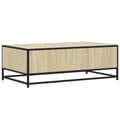 Pikkukuva 8 / 11: vidaXL Sohvapöytä Sonoma-tammi 100x57x35 cm tekninen puu ja metalli