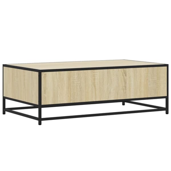 vidaXL Sohvapöytä Sonoma-tammi 100x57x35 cm tekninen puu ja metalli