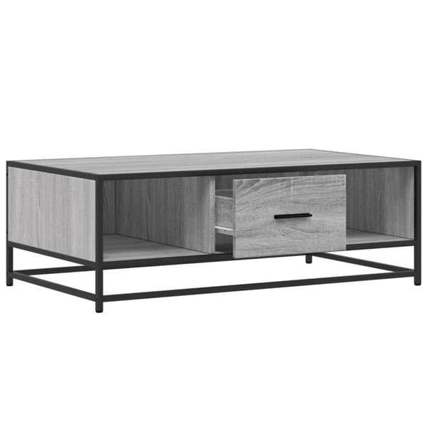 vidaXL sofabord 100x57x35 cm konstrueret træ og metal grå sonoma-eg