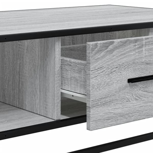 vidaXL sofabord 100x57x35 cm konstrueret træ og metal grå sonoma-eg