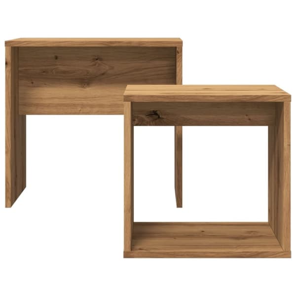 vidaXL Stablebare salongbord 2 stk artisan eik konstruert tre