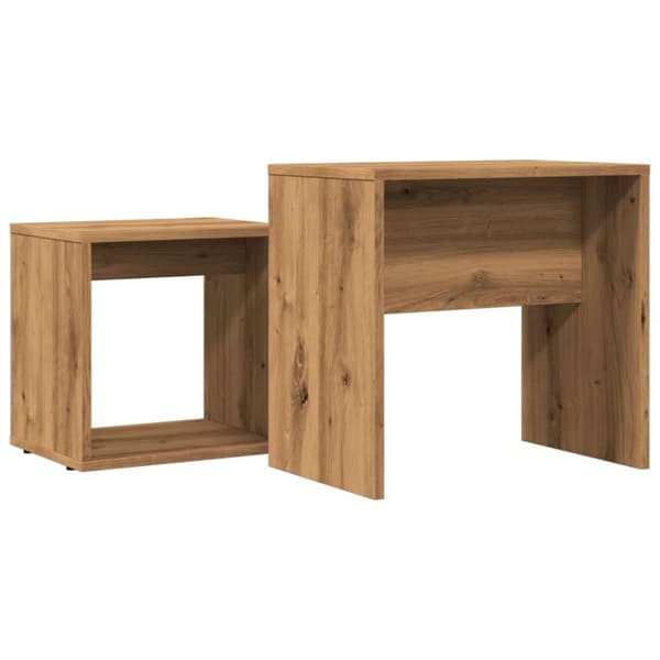 vidaXL Stablebare salongbord 2 stk artisan eik konstruert tre