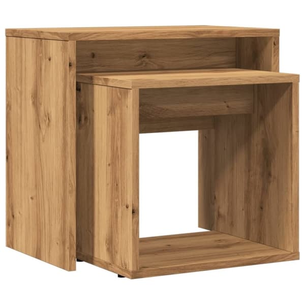 vidaXL Stablebare salongbord 2 stk artisan eik konstruert tre