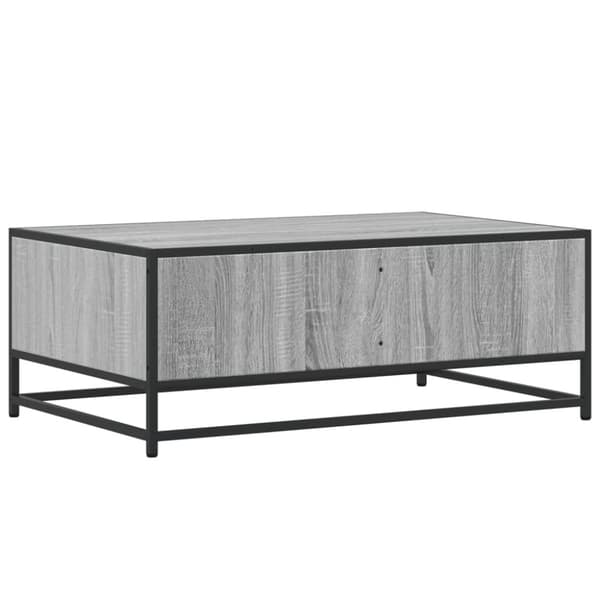 vidaXL Soffbord grå sonoma 90x57x35 cm konstruerat trä och metall