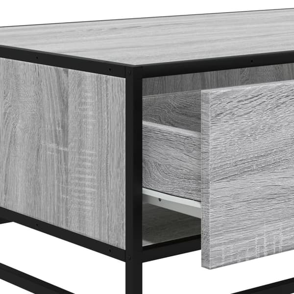 vidaXL Soffbord grå sonoma 90x57x35 cm konstruerat trä och metall
