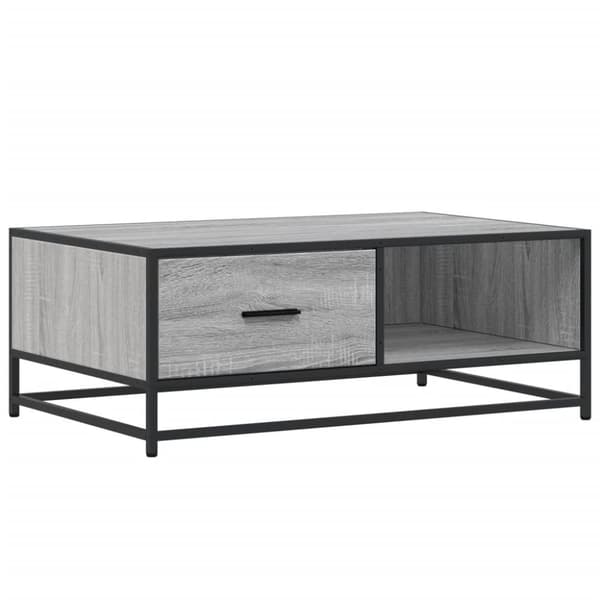 vidaXL Soffbord grå sonoma 90x57x35 cm konstruerat trä och metall