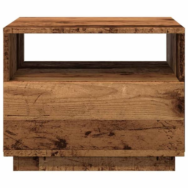 vidaXL sofabord med LED-lys 50x49x40 cm gammelt træ-look
