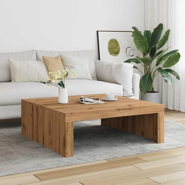 vidaXL sofabord 100x100x35 cm konstrueret træ kunsteg