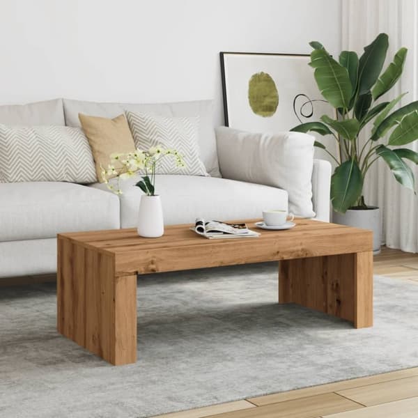 vidaXL Soffbord artisan ek 102x50x35 cm konstruerat trä