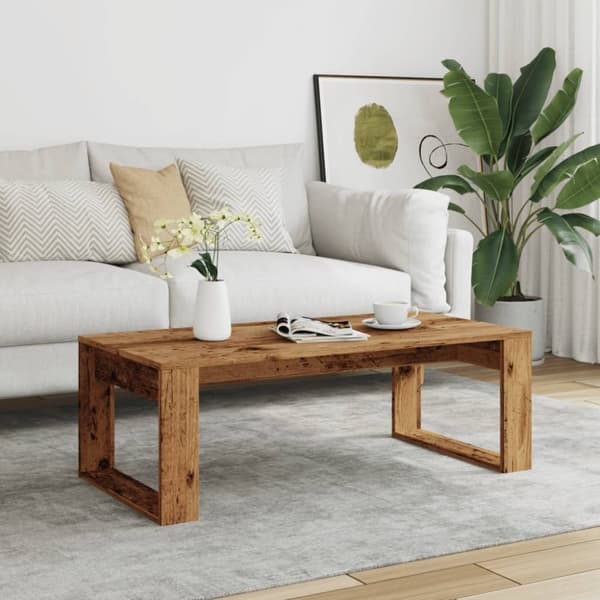 vidaXL sofabord 102x50x35 cm konstrueret træ antikt træ