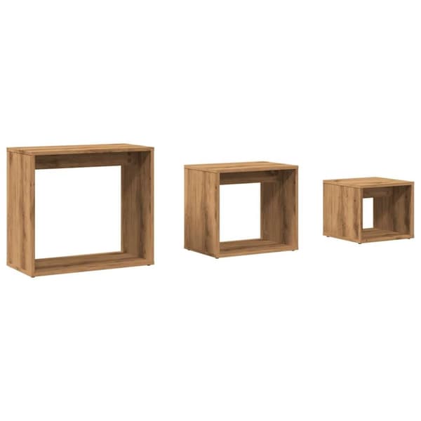 vidaXL Stablebord 3 stk artisan eik konstruert tre