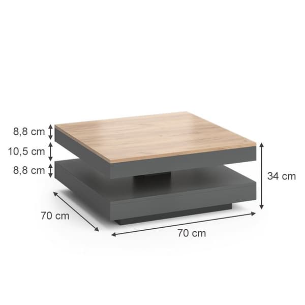 Vicco Elias Soffbord, antracit, 70 x 34 cm