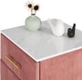 Miniatyrbillede 7 af 9: Rootz Sengebord - Natbord - Sengeskab - Pink Velvet - Elegant design - 40,5 cm x 51 cm x 41 cm - Marmorplade - Formonteret
