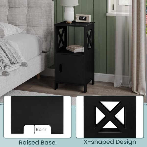 Rootz Sengebord - Natbord - Sidebord - Hvid Skandinavisk Design - Stor opbevaring - Kompakt størrelse 30cm x 60cm x 30cm