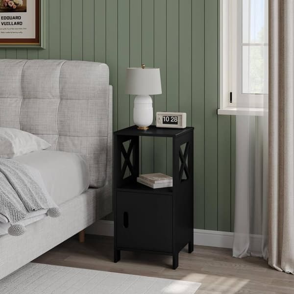Rootz Sengebord - Natbord - Sidebord - Hvid Skandinavisk Design - Stor opbevaring - Kompakt størrelse 30cm x 60cm x 30cm