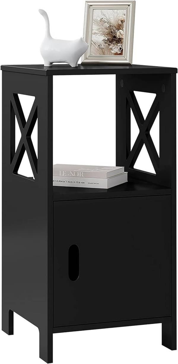 Rootz Sengebord - Natbord - Sidebord - Hvid Skandinavisk Design - Stor opbevaring - Kompakt størrelse 30cm x 60cm x 30cm