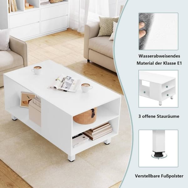 Rootz Modern Sofabord - Sofabord - Rektangulært endebord - Multifunktionelt - 90cm x 45cm x 50cm