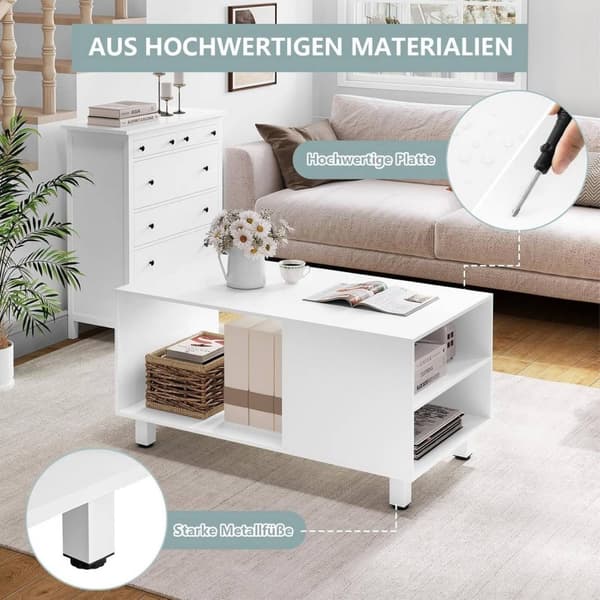 Rootz Modern Sofabord - Sofabord - Rektangulært endebord - Multifunktionelt - 90cm x 45cm x 50cm