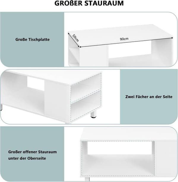 Rootz Modern Sofabord - Sofabord - Rektangulært endebord - Multifunktionelt - 90cm x 45cm x 50cm