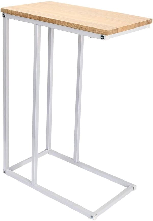 Rootz sidebord - C-formet endebord - Moderne sofabord - MDF & metalstel - Stabil konstruktion - 45 cm x 25 cm Bordplade - 63,5 cm Højde