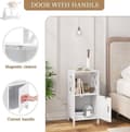 Miniatyrbillede 6 af 9: Rootz Lille sengebord - Natbord - Sidebord - Hvid skandinavisk design - Rummelig opbevaring - 30cm x 60cm x 30cm