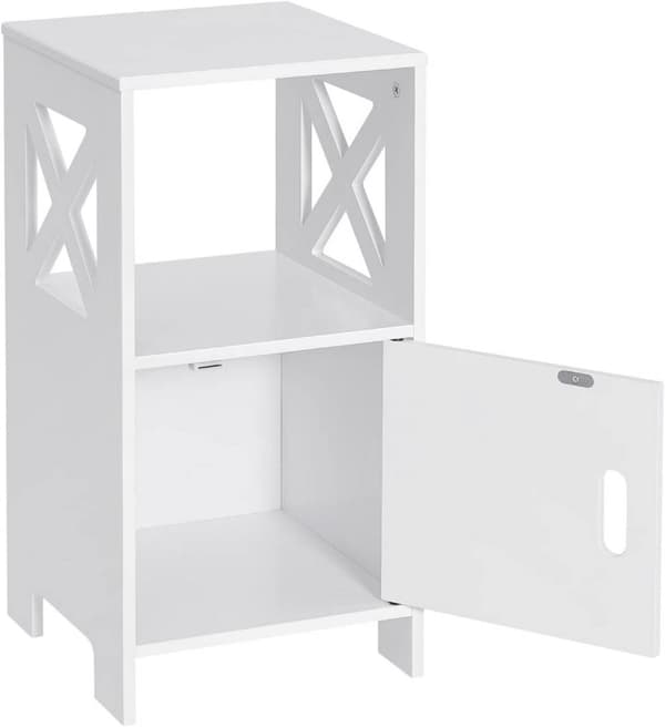 Rootz Lille sengebord - Natbord - Sidebord - Hvid skandinavisk design - Rummelig opbevaring - 30cm x 60cm x 30cm