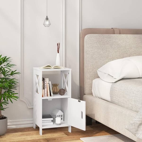 Rootz Lille sengebord - Natbord - Sidebord - Hvid skandinavisk design - Rummelig opbevaring - 30cm x 60cm x 30cm