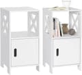 Miniatyrbillede 1 af 9: Rootz Lille sengebord - Natbord - Sidebord - Hvid skandinavisk design - Rummelig opbevaring - 30cm x 60cm x 30cm