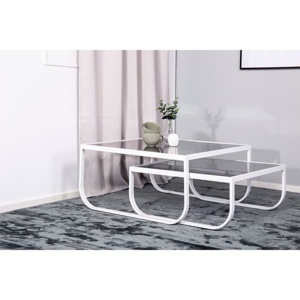 Rocker soffbord set med 2 vit.
