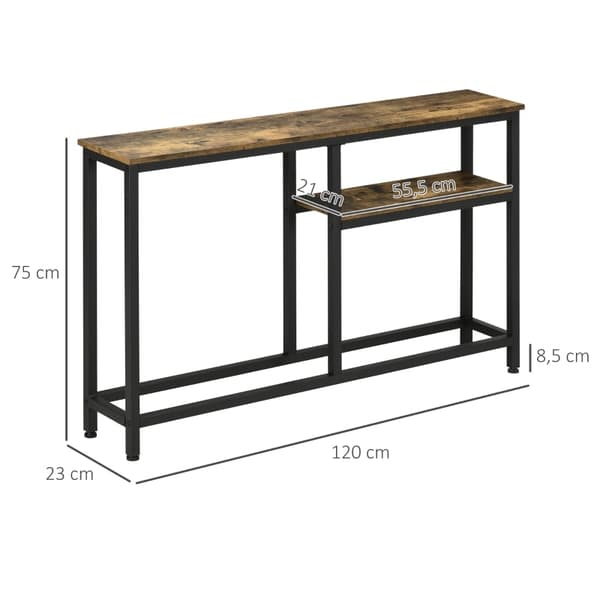 Rootz-konsolipöytä - Sohvapöytä - Eteinen pöytä - Teollinen muotoilu - Metalli ja lastulevy - 120cm x 23cm x 75cm
