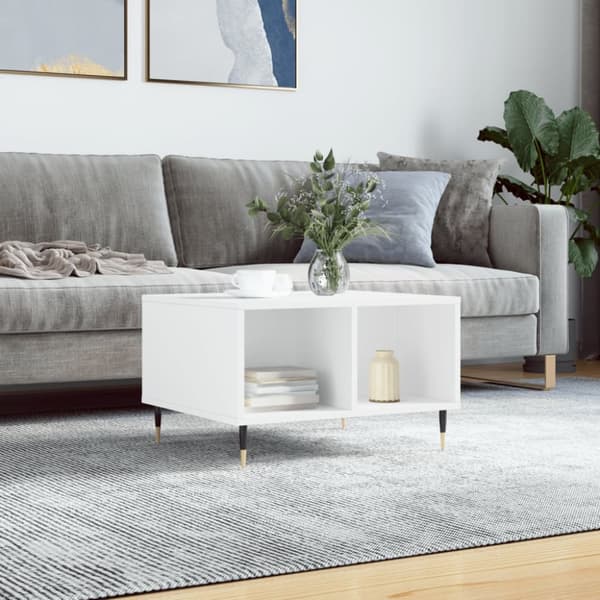 Soffbord vit 60x50x36,5 cm konstruerat trä