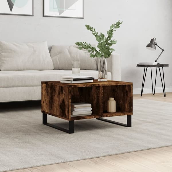 Soffbord rökfärgad ek 60x50x36,5 cm konstruerat trä
