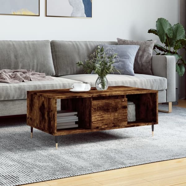 Soffbord rökfärgad ek 90x50x36,5 cm konstruerat trä