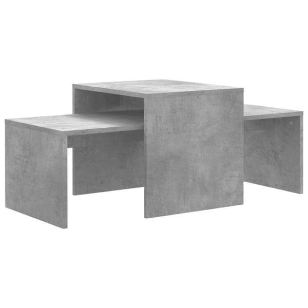 Soffbord set betonggrå 100x48x40 cm konstruerat trä