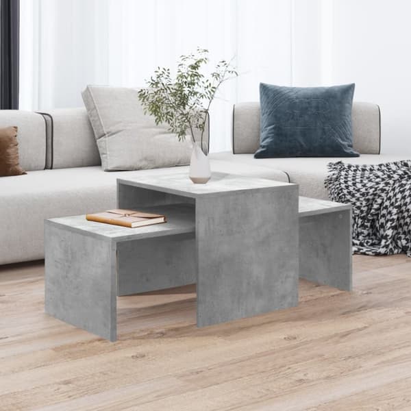 Soffbord set betonggrå 100x48x40 cm konstruerat trä