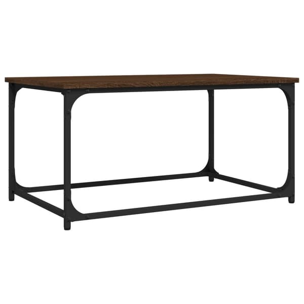 Soffbord brun ek 80x50x40 cm konstruerat trä och järn