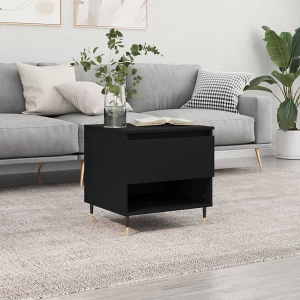 Soffbord svart 50x46x50 cm konstruerat trä