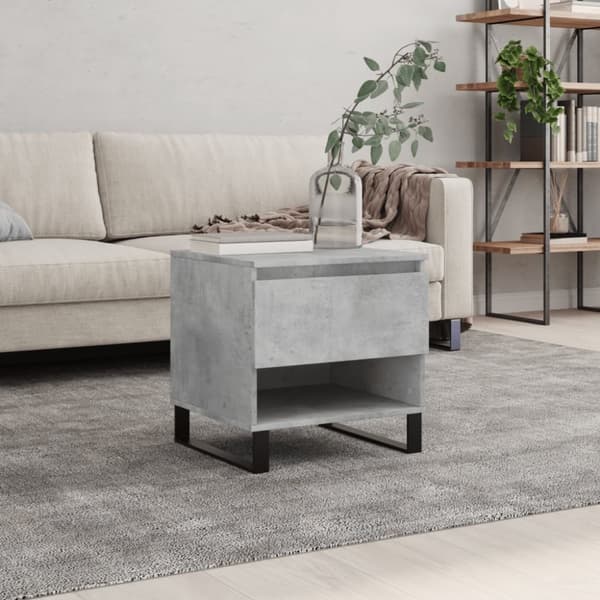 Soffbord betonggrå 50x46x50 cm konstruerat trä