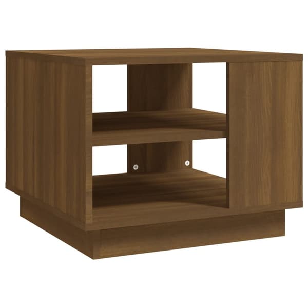 Soffbord brun ek 55x55x43 cm konstruerat trä