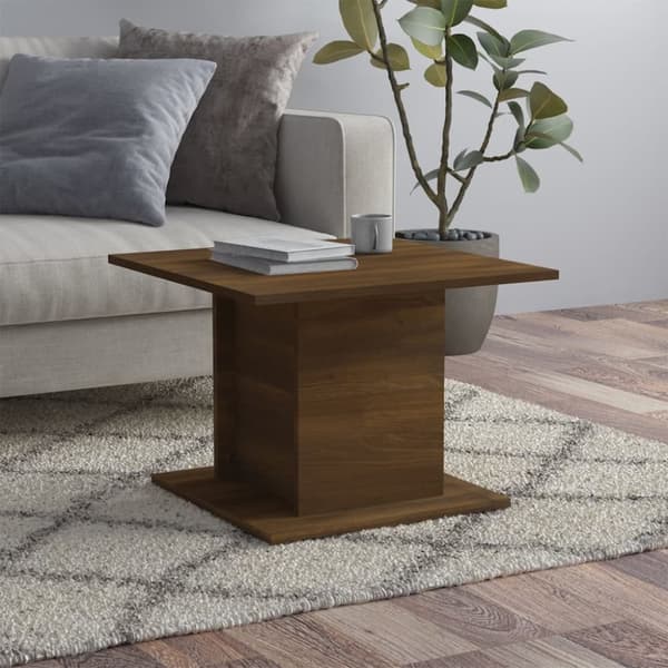 Soffbord brun ek 55,5x55,5x40 cm konstruerat trä