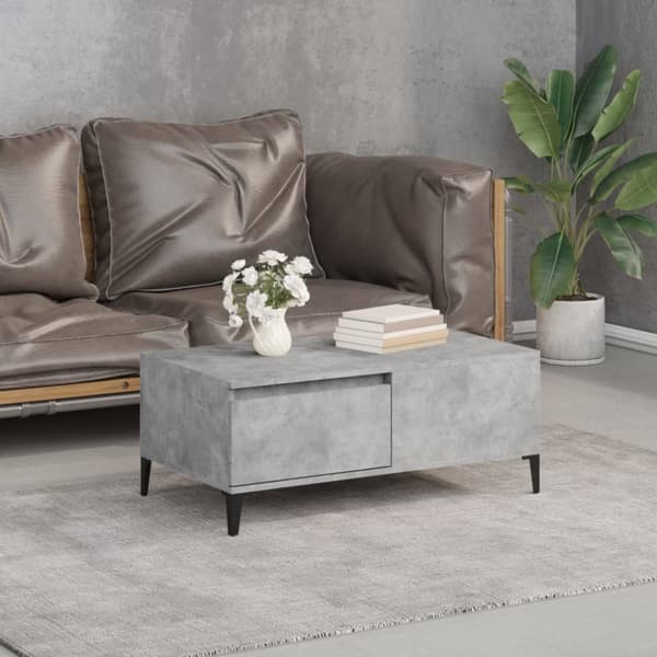 Soffbord betonggrå 90x50x36,5 cm konstruerat trä