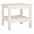 Miniatyrbild 2 av 2: Soffbord vit 45x45x40 cm massivt furu