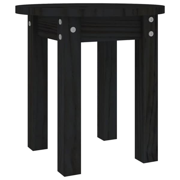 Soffbord svart Ø 35x35 cm massiv furu