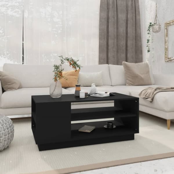 Soffbord svart 102x55x43 cm konstruerat trä