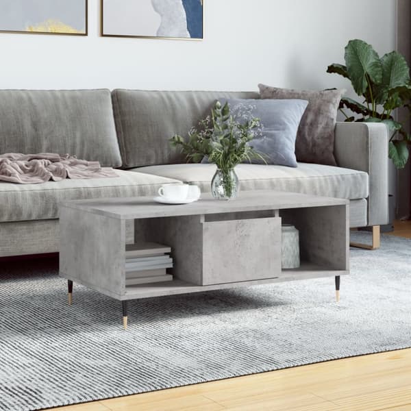 Soffbord betonggrå 90x50x36,5 cm konstruerat trä