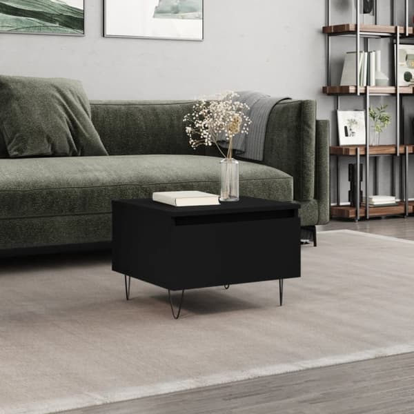 Soffbord svart 50x46x35 cm konstruerat trä