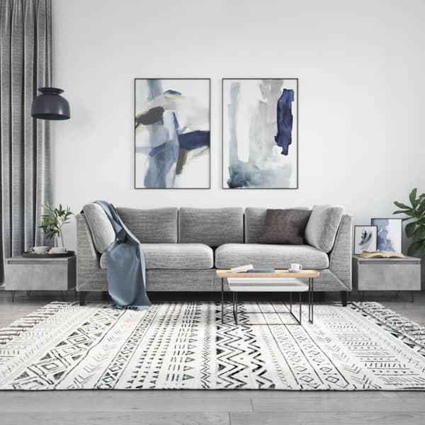 Soffbord 2 st betonggrå 50x46x35 cm konstruerat trä