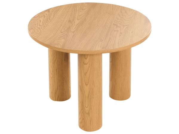 Soffbord Ljust Trä Konstruerat Trä Retro Rund Vardagsrum Träfanér