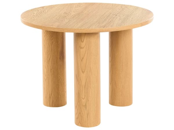 Soffbord Ljust Trä Konstruerat Trä Retro Rund Vardagsrum Träfanér